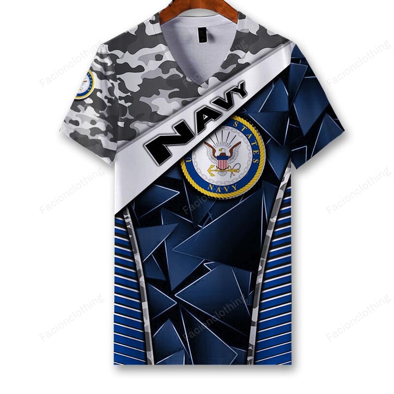 Sportswearmerch United States Navy Personalized V-neck Women T-shirt For Fan