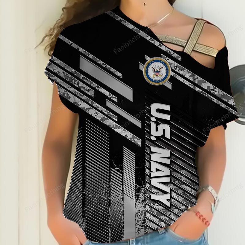 Sportswearmerch United States Navy Personalized Women Shirt For Fan