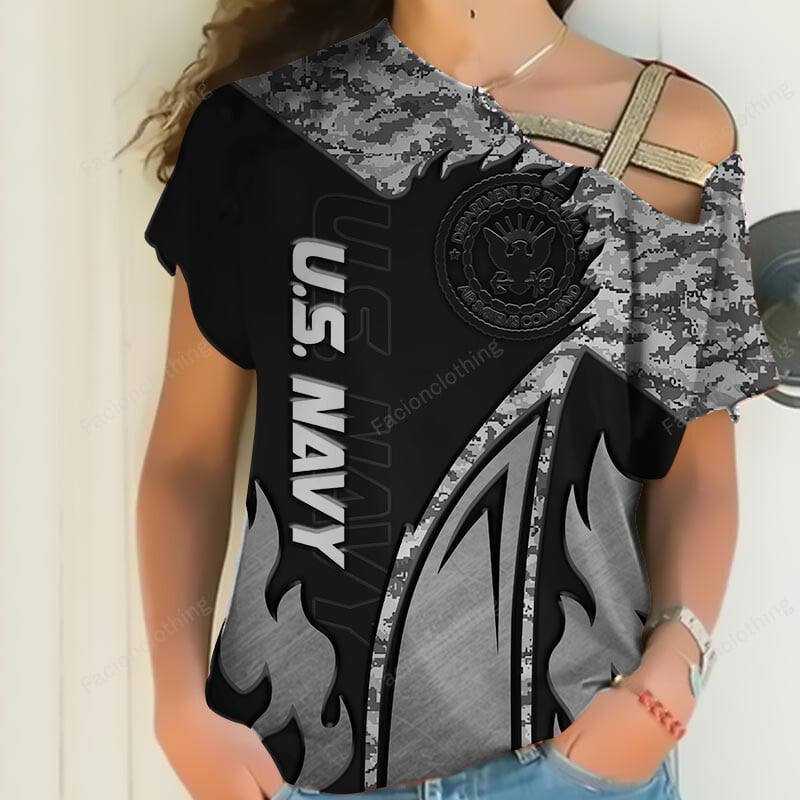 Sportswearmerch United States Navy Personalized Women Shirt For Fan