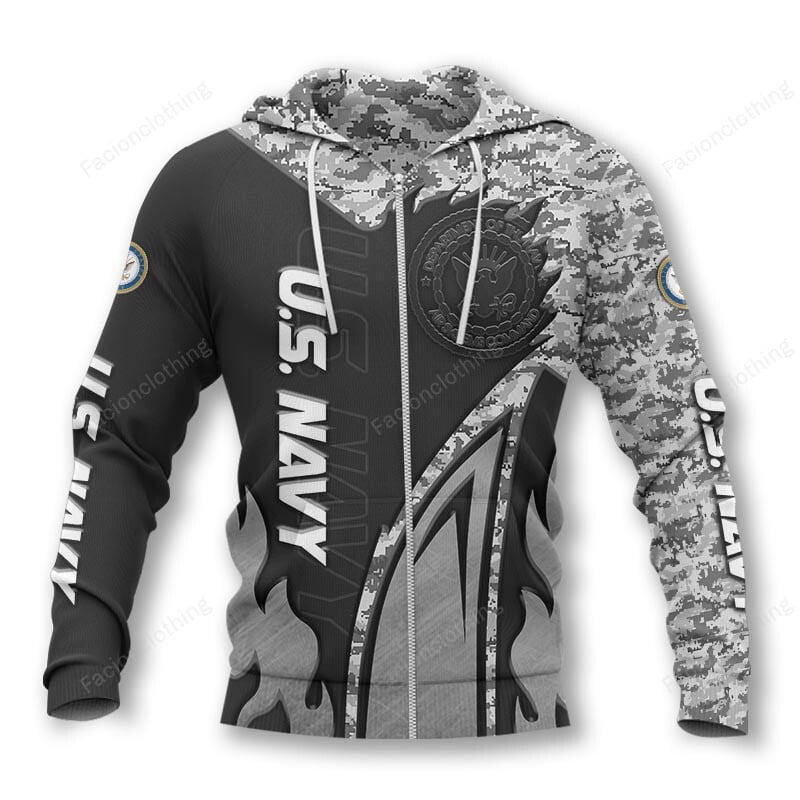 Sportswearmerch United States Navy Personalized Zip Hoodie For Fan