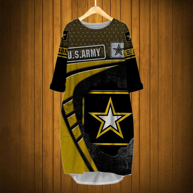 Sportswearmerch U.S. ARMY Personalized Fashion Pocket Dress For Fan