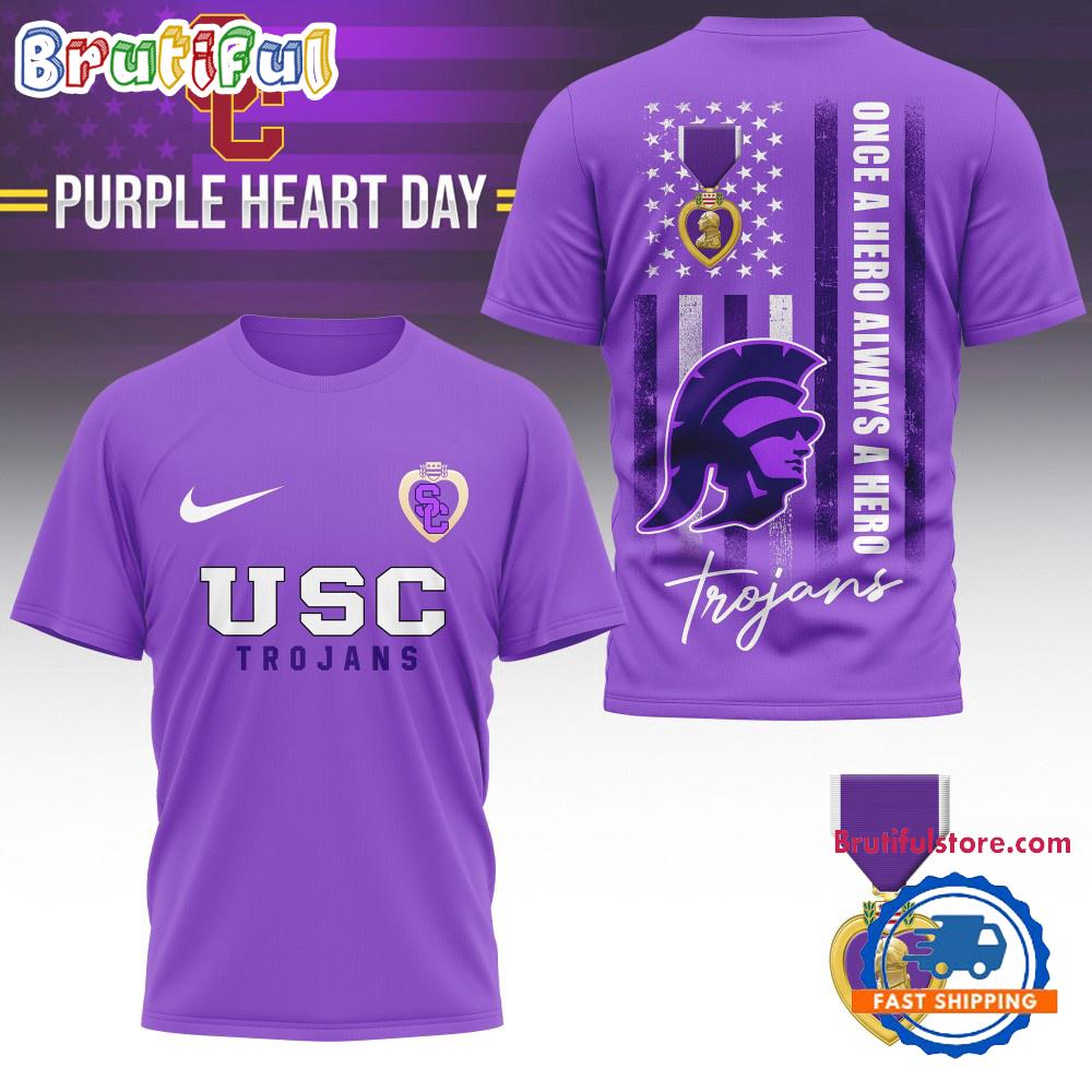 Sportswearmerch USC Trojans NCAA National Purple Heart Day T-shirt For Fan