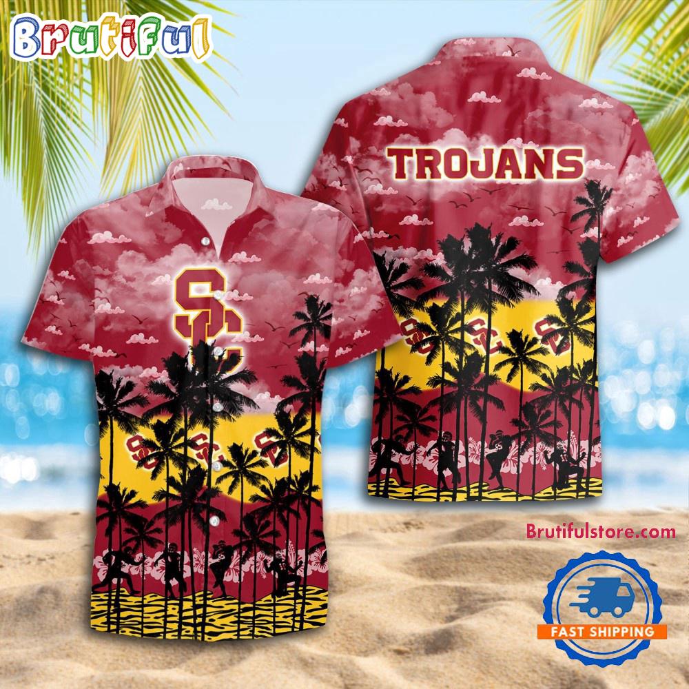 Sportswearmerch USC Trojans NCAA Palm Tree Personalized Hawaiian Shirt For Fan