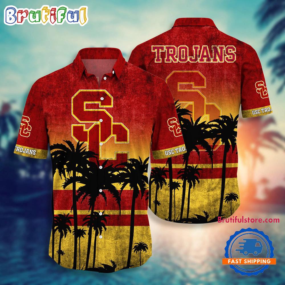 Sportswearmerch USC Trojans NCAA Palm Tree Tropical Summer Beach Hawaiian Shirt For Fan
