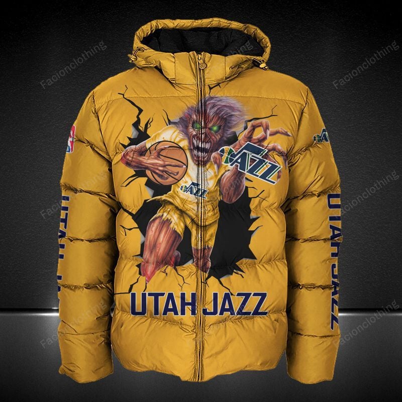 Sportswearmerch Utah Jazz NBA Personalized Puffer Jacket For Fan