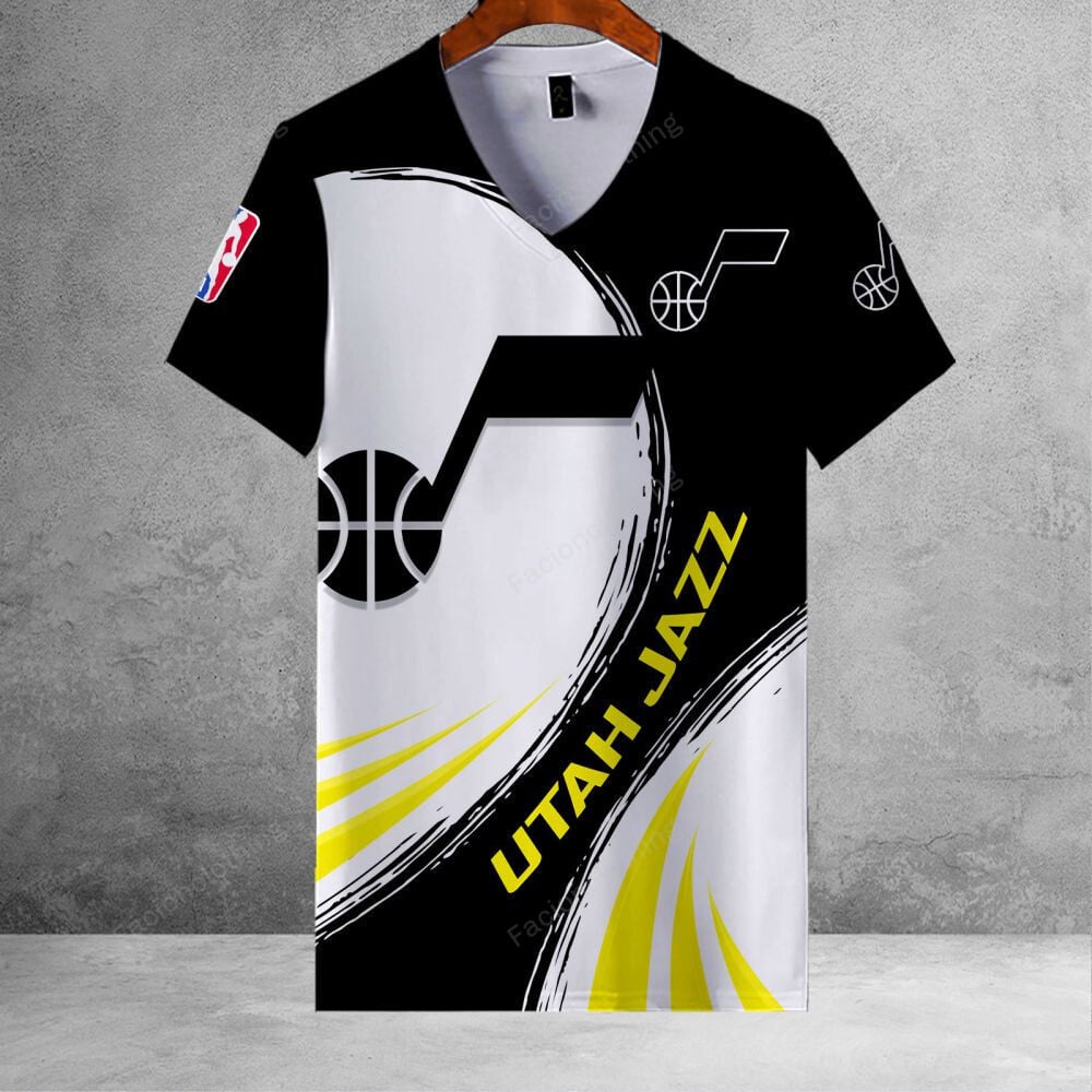 Sportswearmerch Utah Jazz NBA Personalized V-neck Women T-shirt For Fan