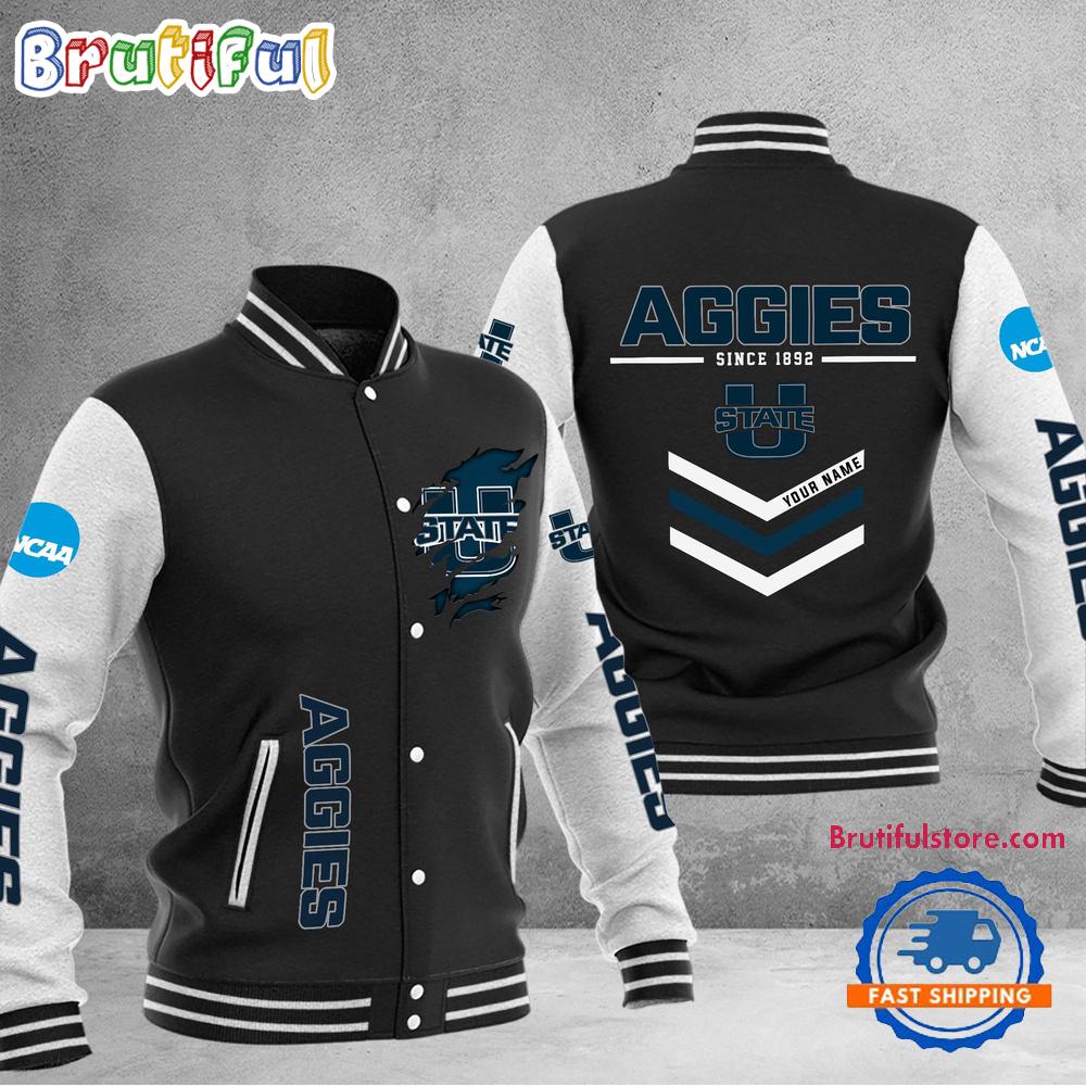 Sportswearmerch Utah State NCAA Aggies Personalized Personalized Baseball Jacket For Fan