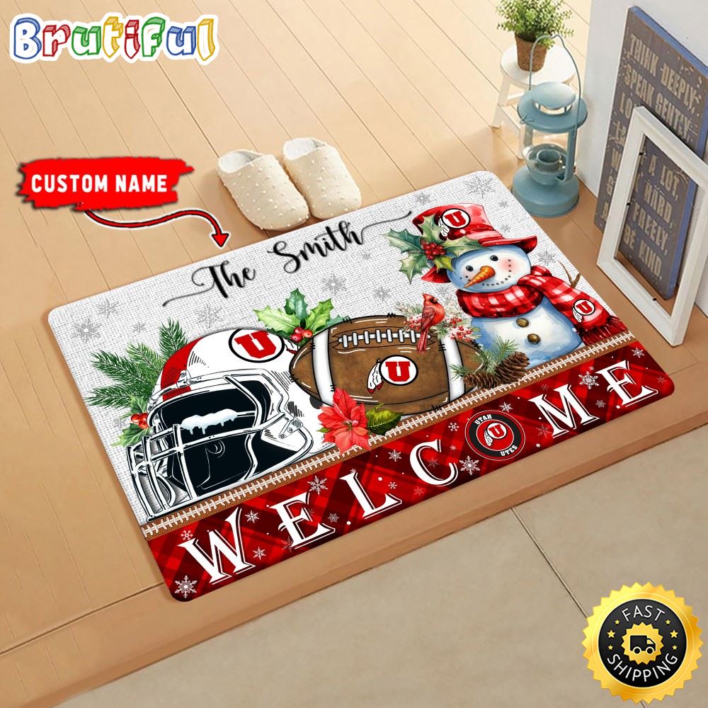 Sportswearmerch Utah Utes NCAA Christmas Doormat For Fan