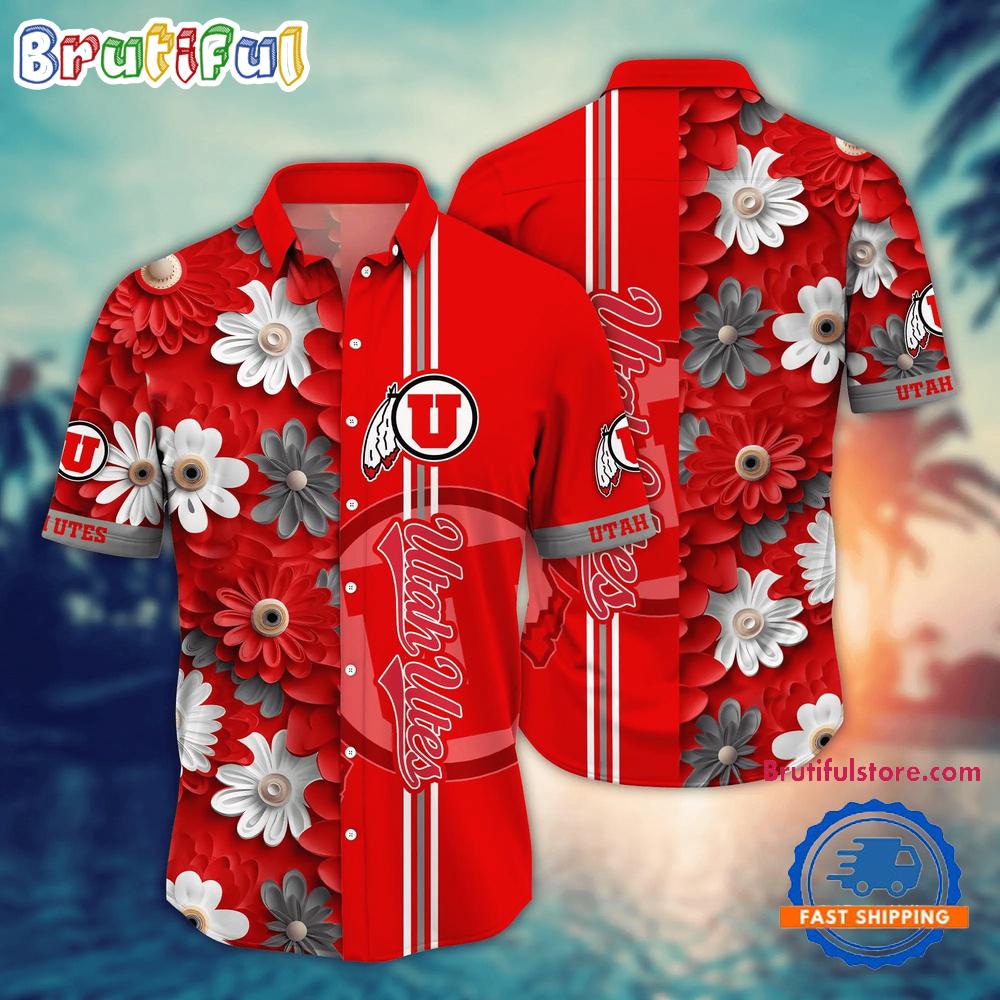 Sportswearmerch Utah Utes NCAA Flower Summer Personalized Hawaiian Shirt For Fan