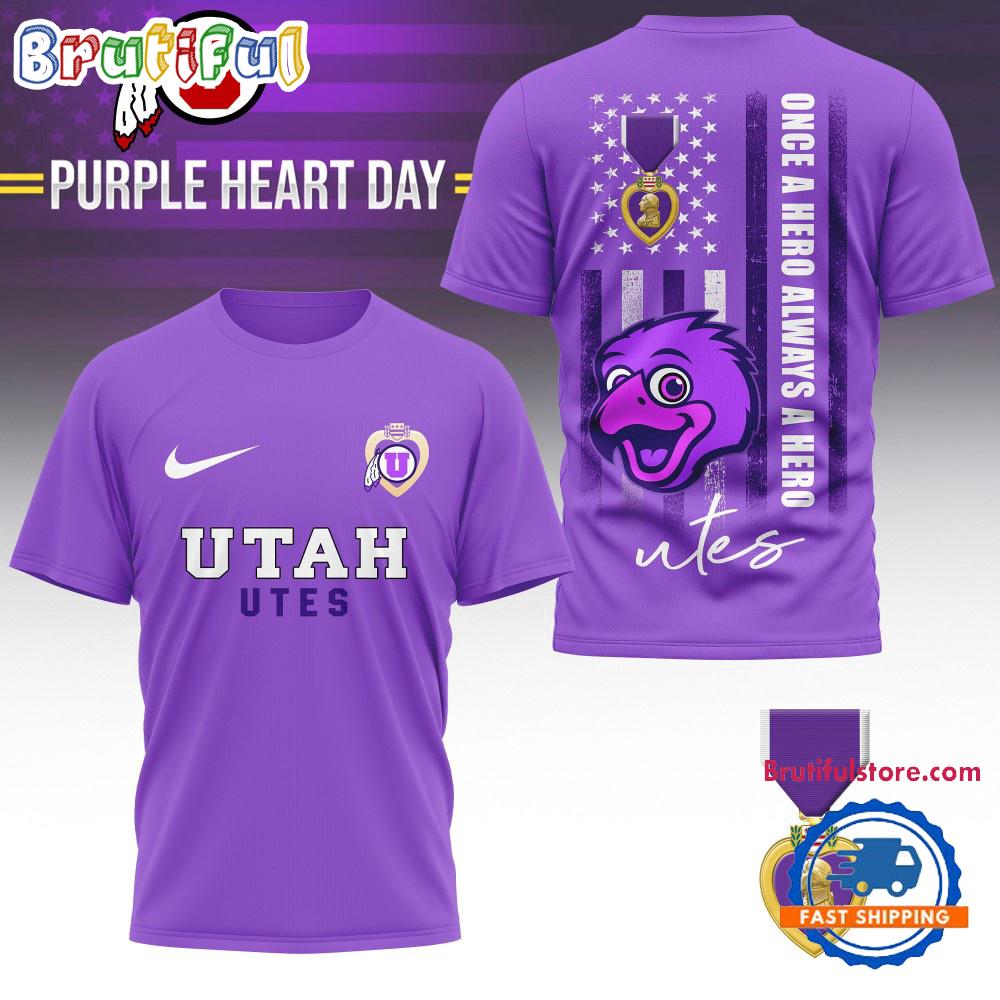 Sportswearmerch Utah Utes NCAA National Purple Heart Day T-shirt For Fan