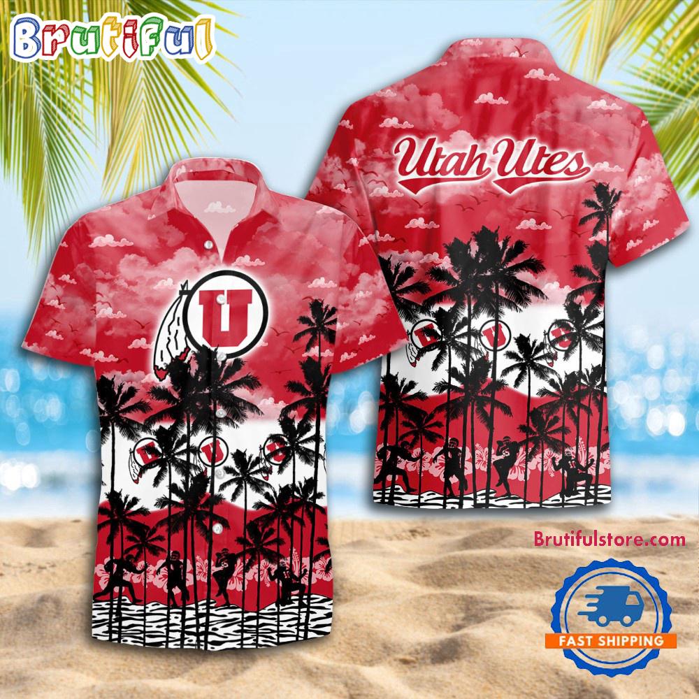 Sportswearmerch Utah Utes NCAA Palm Tree Personalized Hawaiian Shirt For Fan
