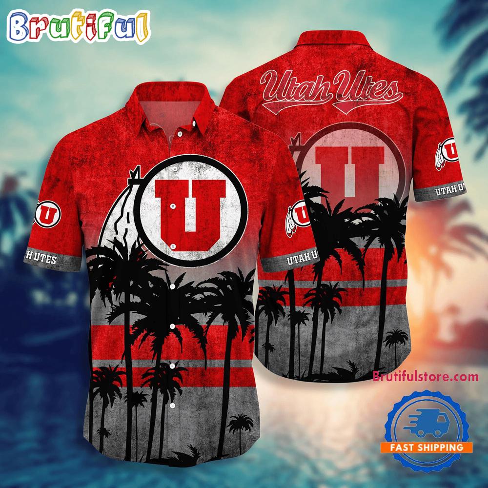 Sportswearmerch Utah Utes NCAA Palm Tree Tropical Summer Beach Hawaiian Shirt For Fan