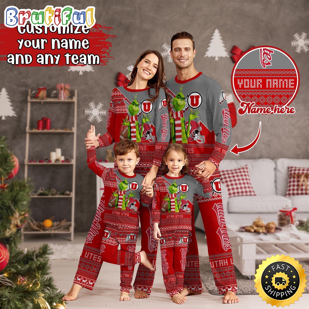 Sportswearmerch Utah Utes NCAA Personalized Pajamas Family For Fan