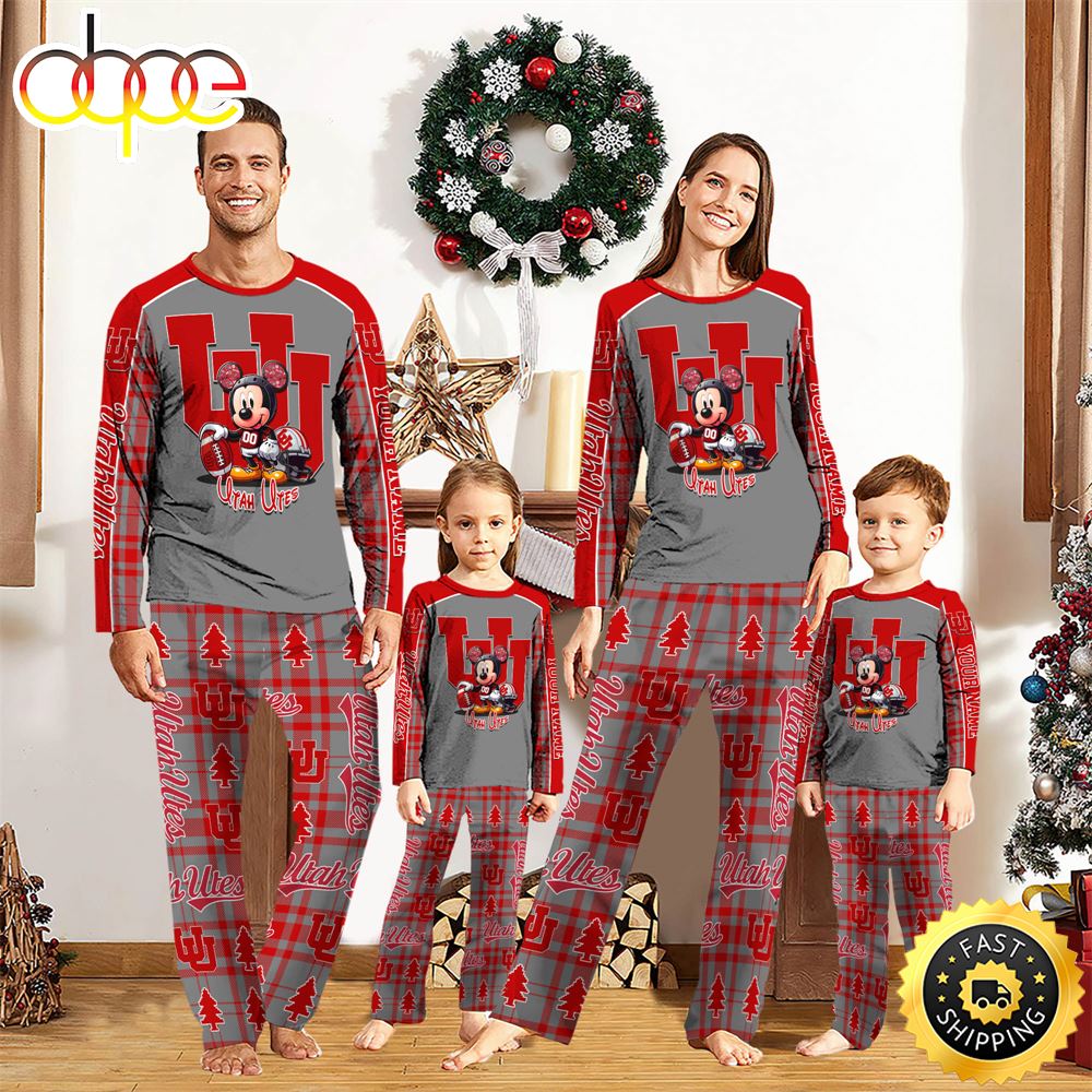 Sportswearmerch Utah Utes NCAA x Mickey Mouse Personalized Pajamas Family For Fan
