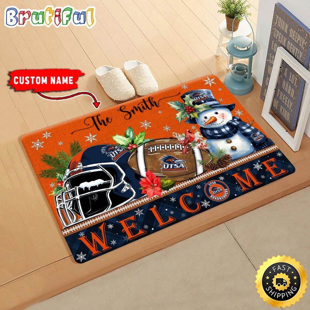 Sportswearmerch UTSA Roadrunners NCAA Christmas Doormat For Fan