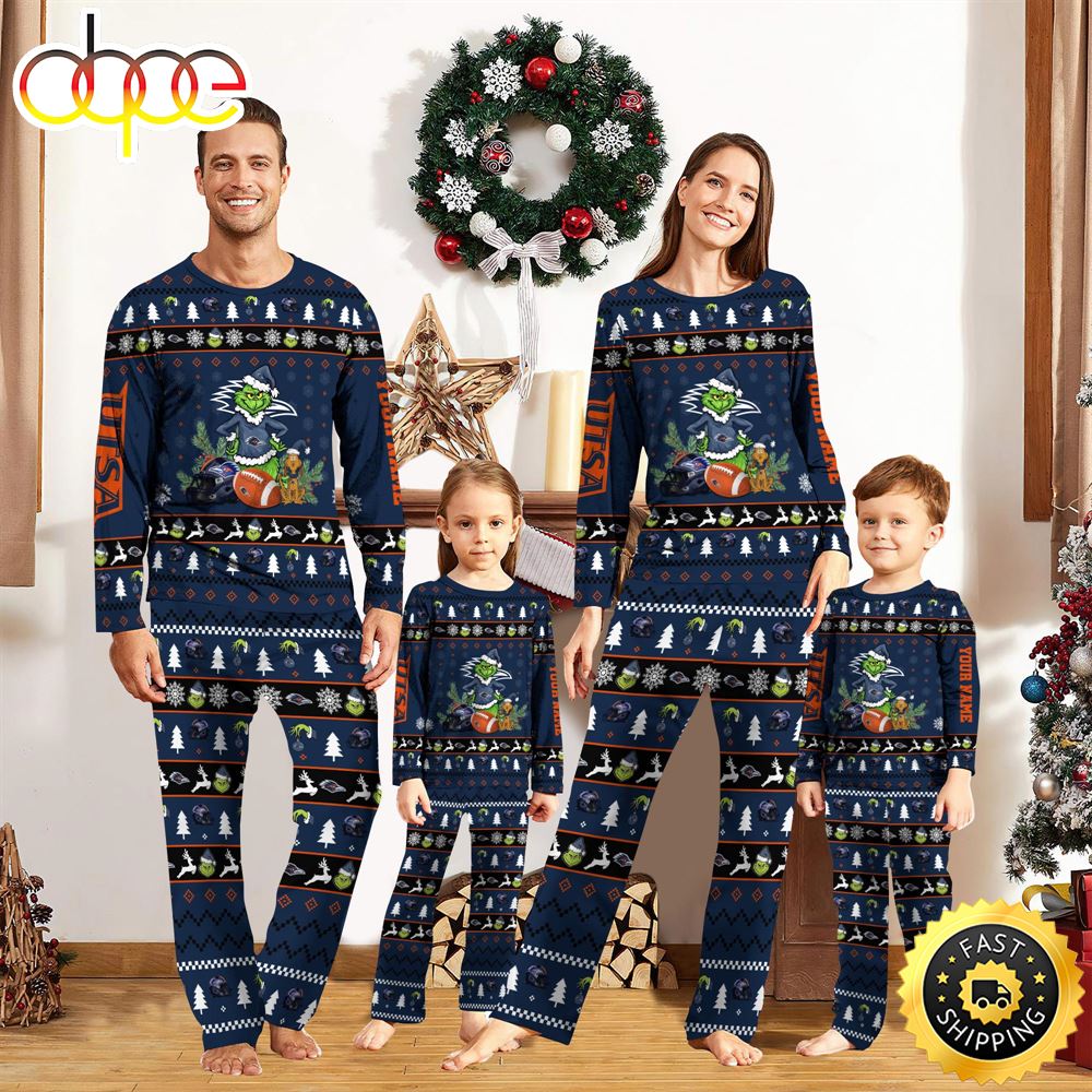 Sportswearmerch UTSA Roadrunners NCAA Grinch Christmas Personalized Pajamas For Fan