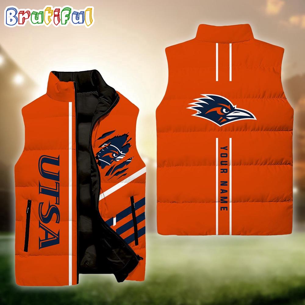 Sportswearmerch UTSA Roadrunners NCAA Personalized Sleeveless Down Puffer Jacket For Fan