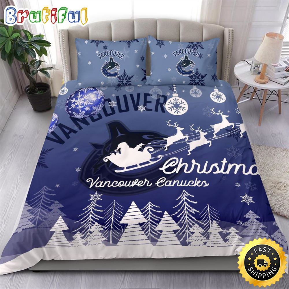Sportswearmerch Vancouver Canucks NHL Christmas Bedding Sets For Fan