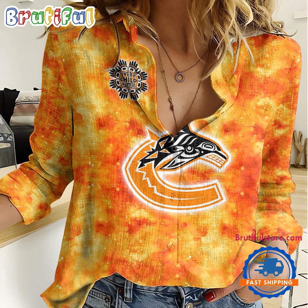 Sportswearmerch Vancouver Canucks NHL Hockey Women's Casual Shirt For Fan