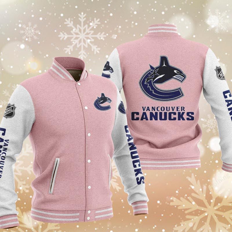Sportswearmerch Vancouver Canucks NHL Personalized Baseball Jacket For Fan