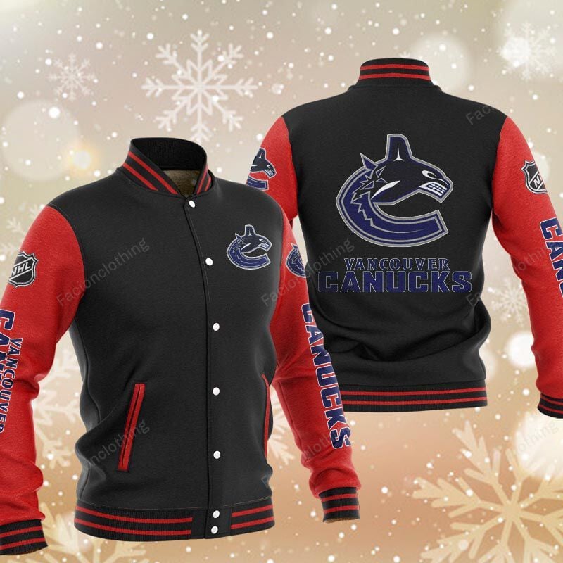 Sportswearmerch Vancouver Canucks NHL Personalized Baseball Jacket For Fan