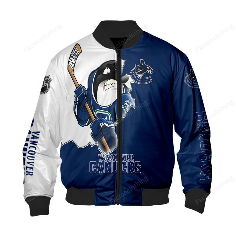 Sportswearmerch Vancouver Canucks NHL Personalized Bomber Jacket For Fan