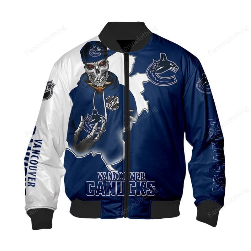 Sportswearmerch Vancouver Canucks NHL Personalized Bomber Jacket For Fan