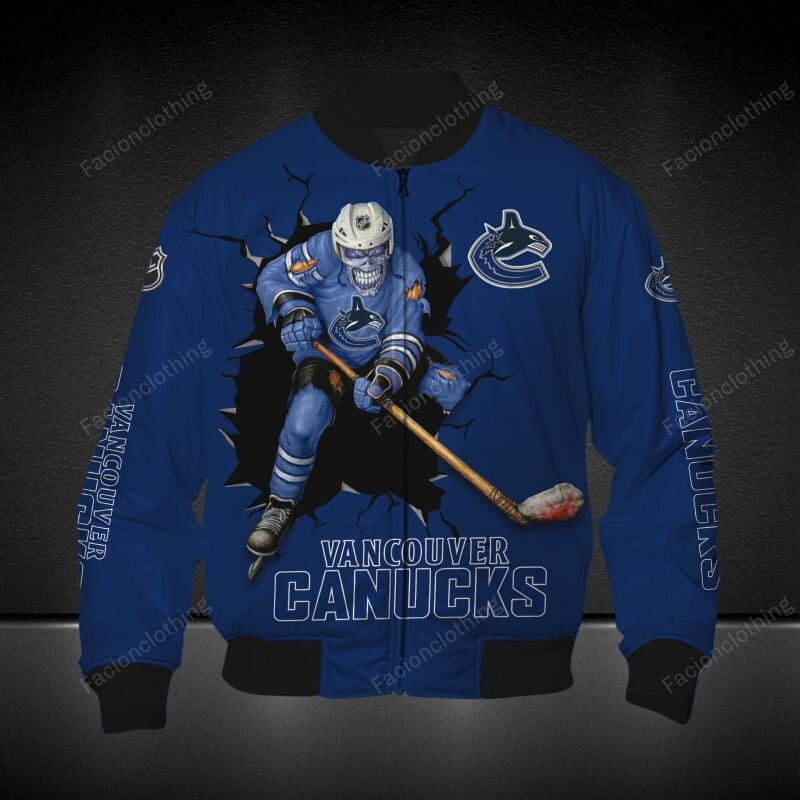 Sportswearmerch Vancouver Canucks NHL Personalized Bomber Jacket For Fan