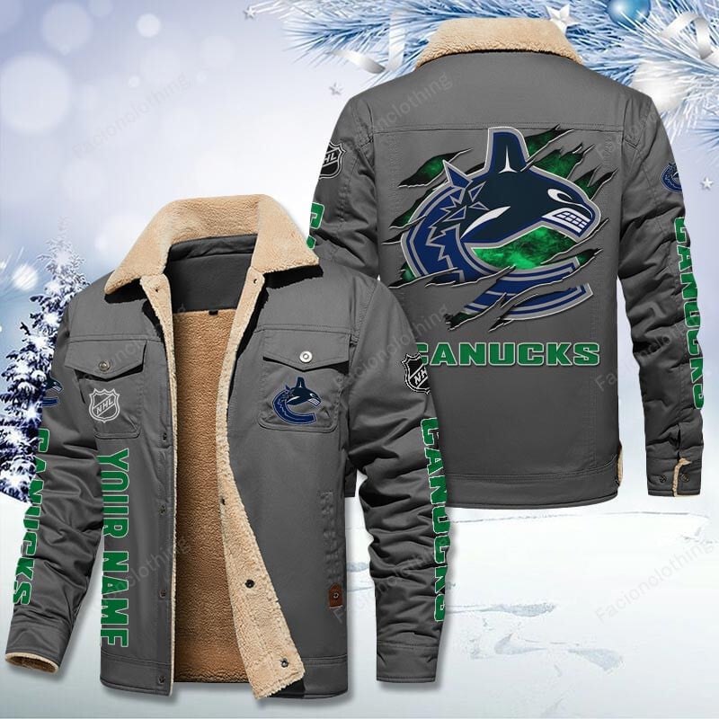 Sportswearmerch Vancouver Canucks NHL Personalized Cotton Jacket For Fan