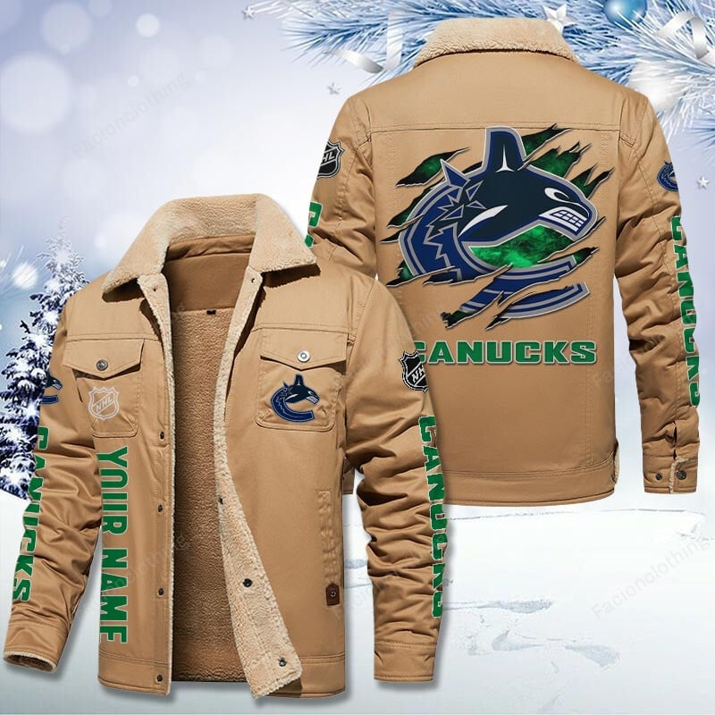 Sportswearmerch Vancouver Canucks NHL Personalized Cotton Jacket For Fan