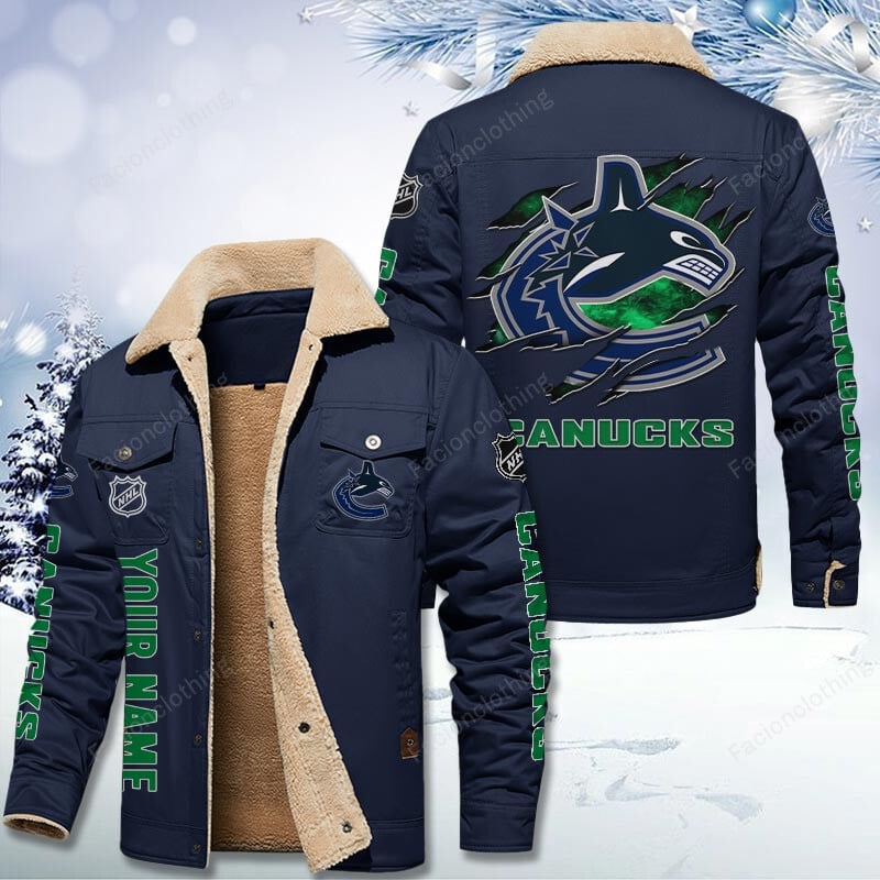 Sportswearmerch Vancouver Canucks NHL Personalized Cotton Jacket For Fan