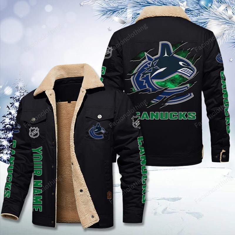 Sportswearmerch Vancouver Canucks NHL Personalized Cotton Jacket For Fan