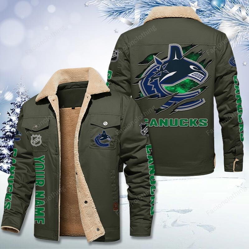 Sportswearmerch Vancouver Canucks NHL Personalized Cotton Jacket For Fan