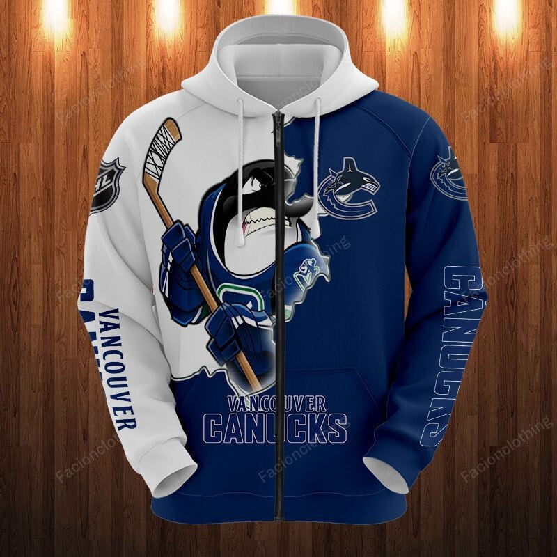Sportswearmerch Vancouver Canucks NHL Personalized Zip Hoodie For Fan