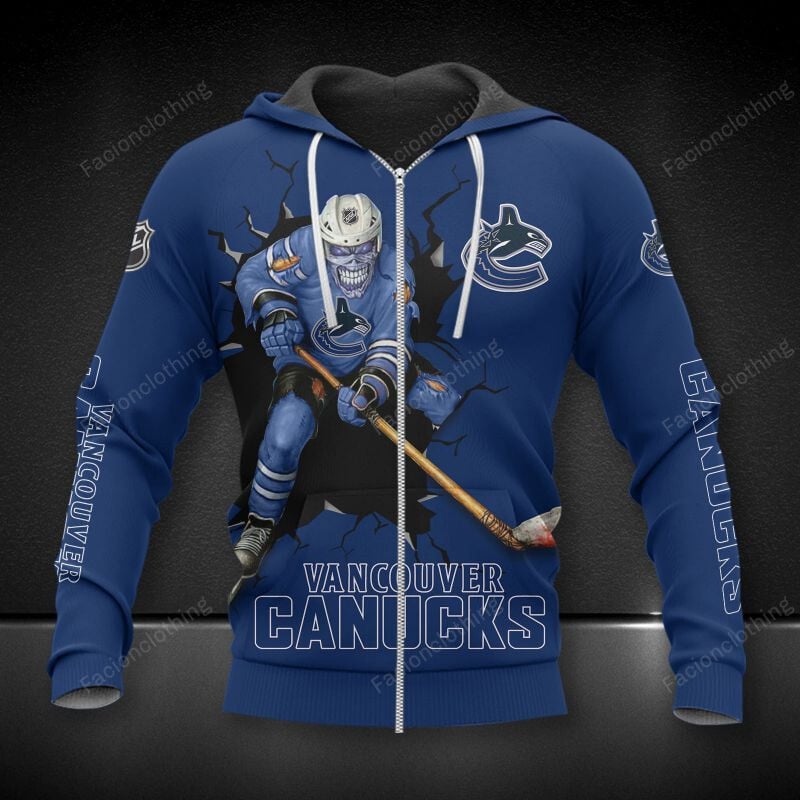 Sportswearmerch Vancouver Canucks NHL Personalized Zip Hoodie For Fan