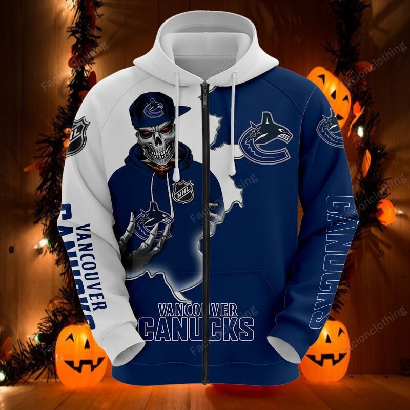 Sportswearmerch Vancouver Canucks NHL Personalized Zip Hoodie For Fan