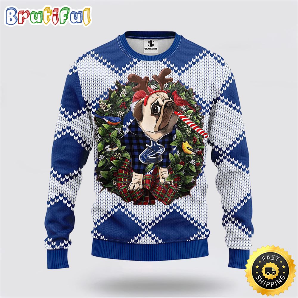 Sportswearmerch Vancouver Canucks NHL Pub Dog Ugly Christmas Sweater For Fan