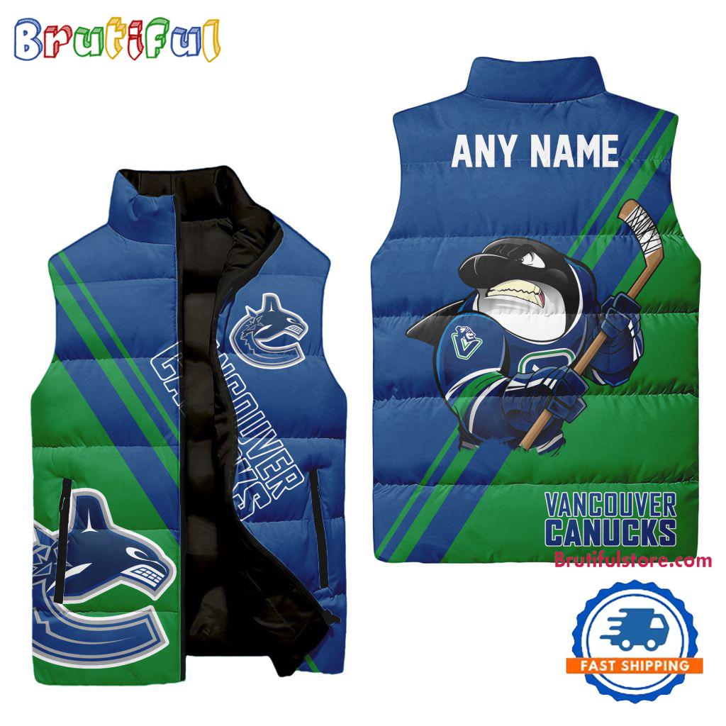 Sportswearmerch Vancouver Canucks NHL Sleeveless Puffer Jacket For Fan