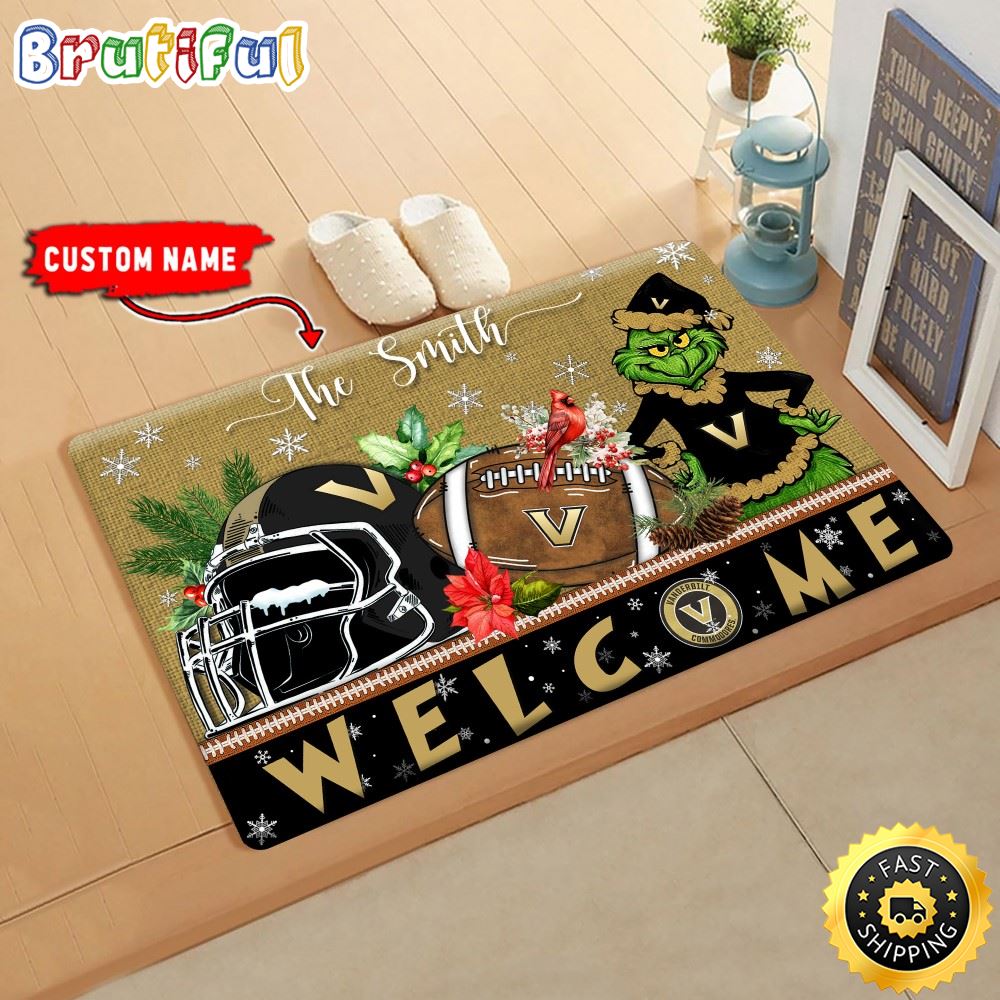 Sportswearmerch Vanderbilt Commodores NCAA Grinch Christmas Doormat For Fan