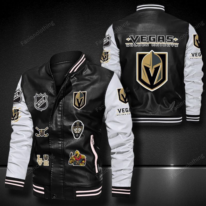 Sportswearmerch Vegas Golden Knights NHL Personalized Leather Bomber For Fan