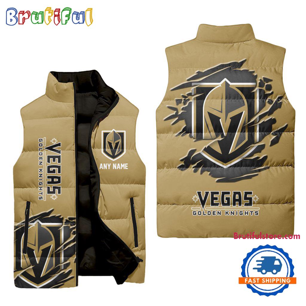 Sportswearmerch Vegas Golden Knights NHL Personalized Sleeveless Puffer Jacket For Fan