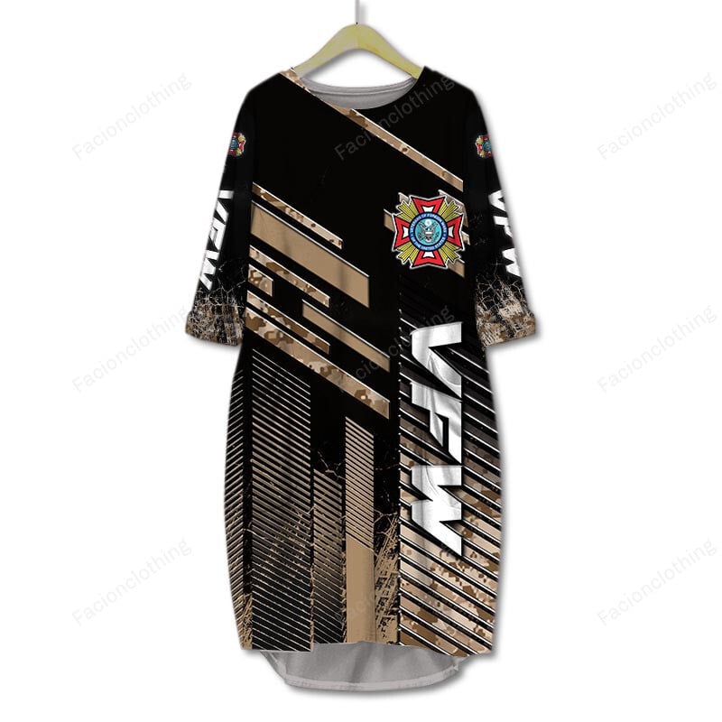Sportswearmerch Veterans of Foreign Wars Personalized Pocket Dress For Fan