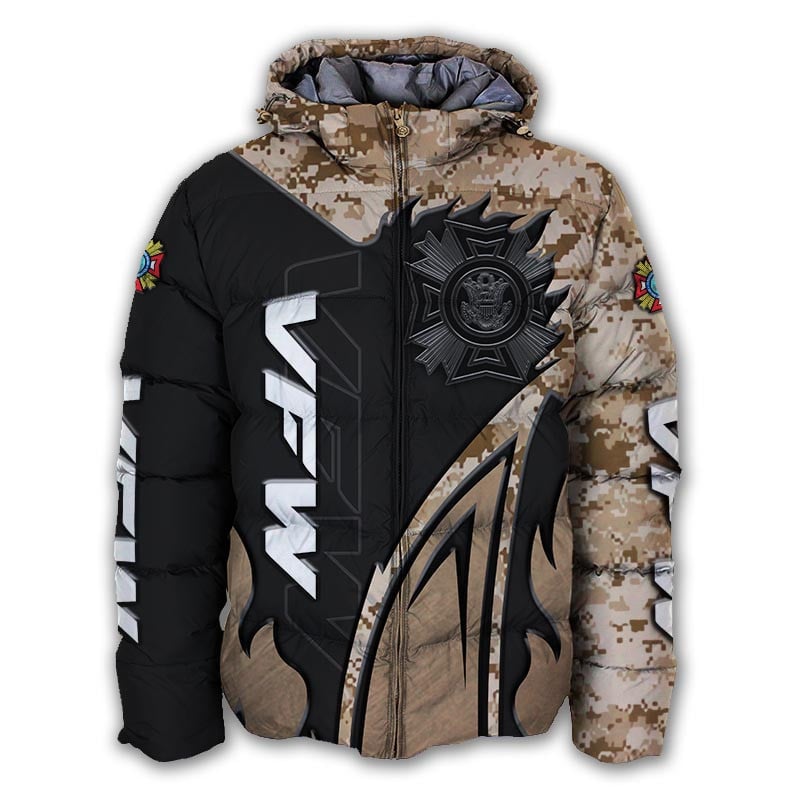Sportswearmerch Veterans of Foreign Wars Personalized Puffer Jacket For Fan
