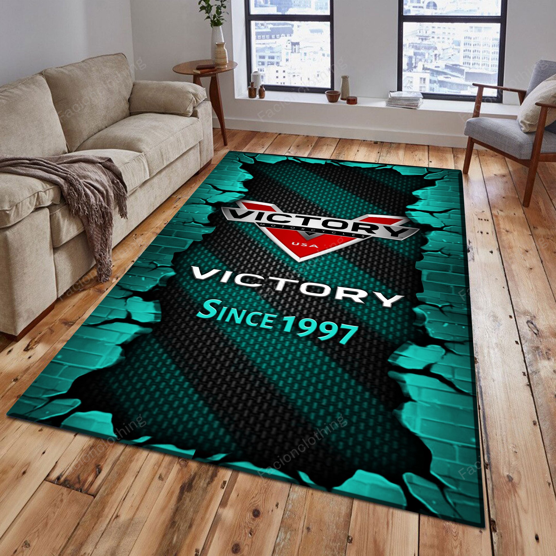 Sportswearmerch Victory Motorcycle Personalized Rug For Fan