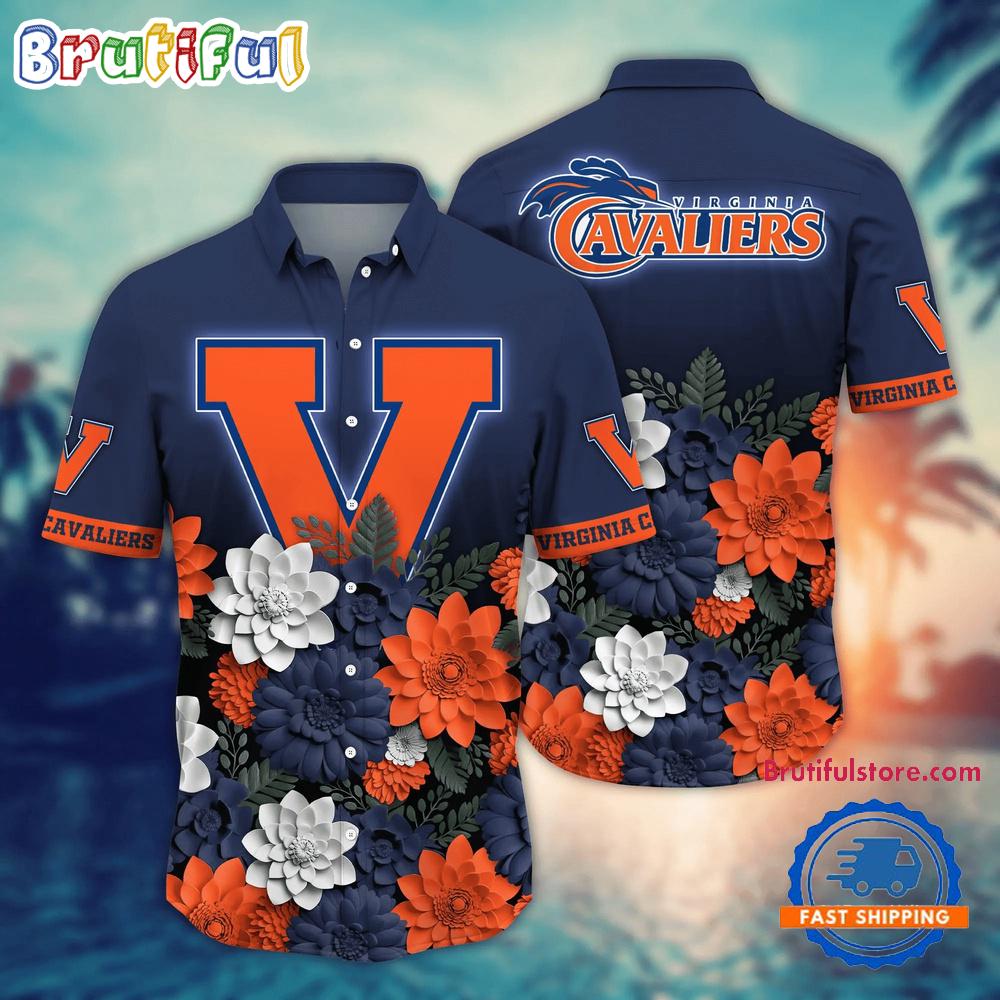 Sportswearmerch Virginia Cavaliers NCAA Flower Tropical Summer Beach Hawaiian Shirt For Fan