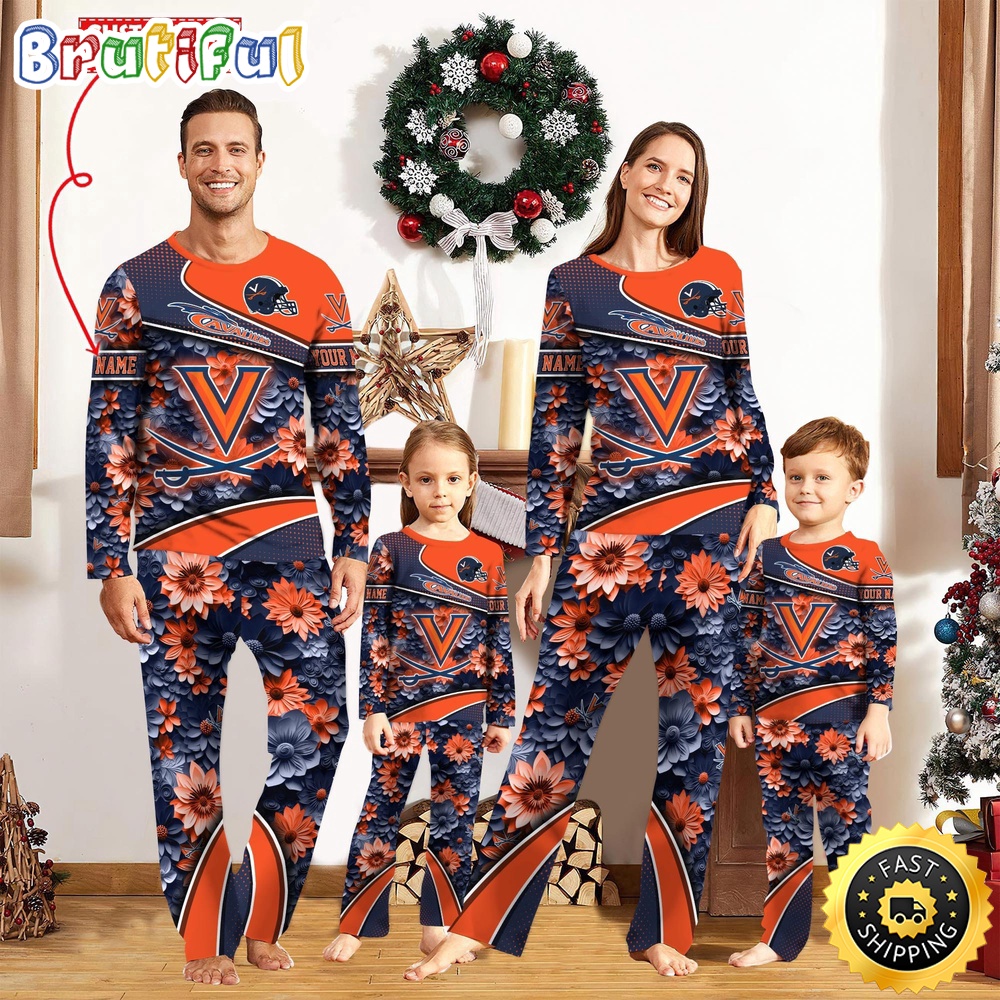 Sportswearmerch Virginia Cavaliers NCAA Sport Fans Personalized Pajamas Family For Fan