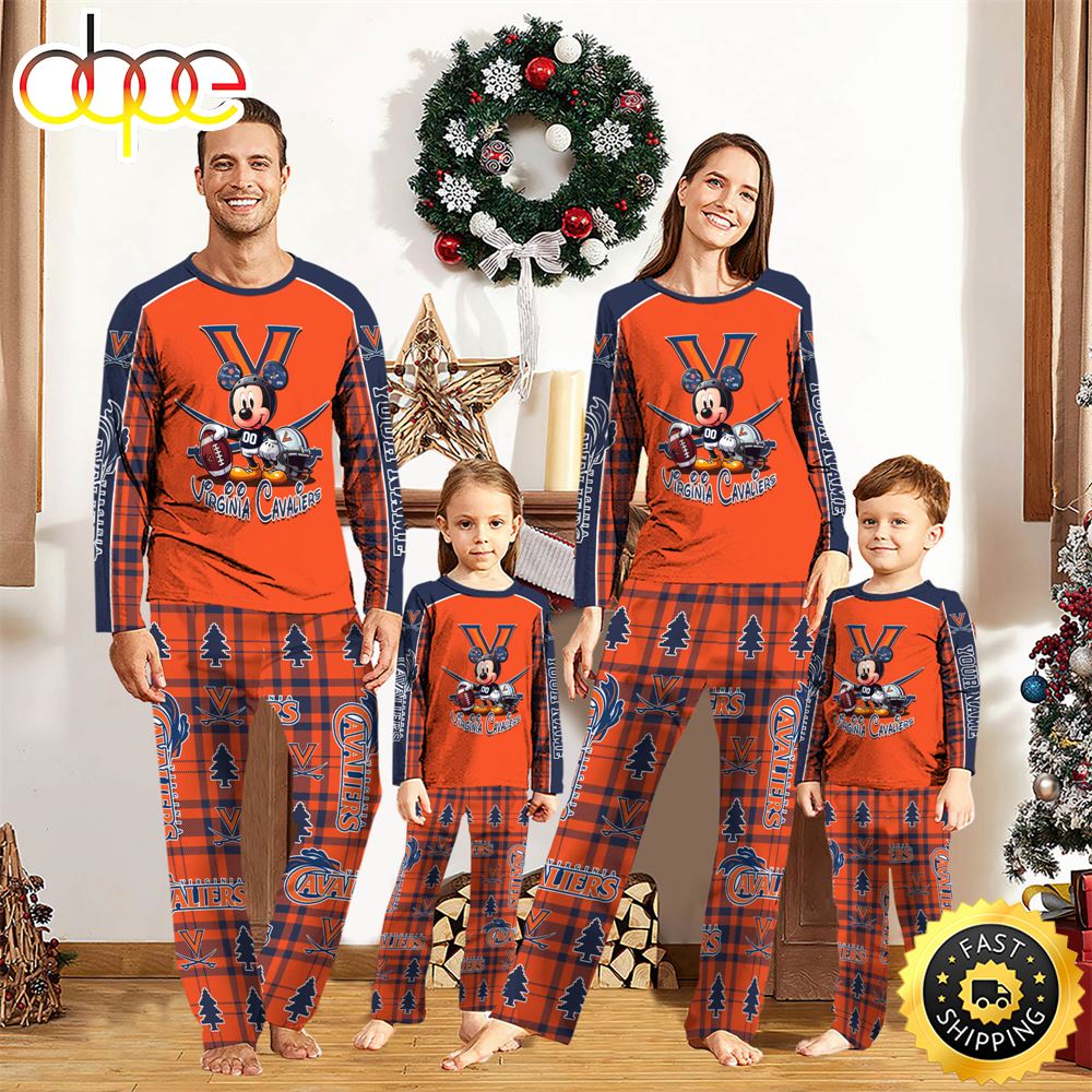 Sportswearmerch Virginia Cavaliers NCAA x Mickey Mouse Personalized Pajamas Family For Fan