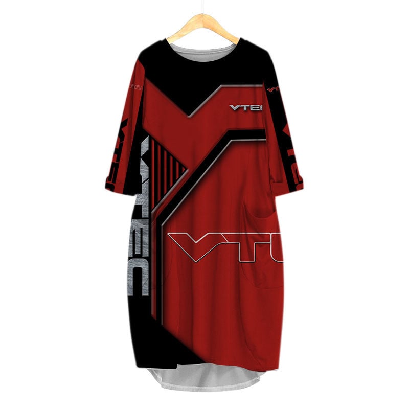 Sportswearmerch VTEC Motorcycle Personalized Fashion Pocket Dress For Fan