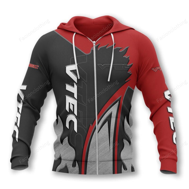 Sportswearmerch VTEC Motorcycle Personalized Zip Hoodie For Fan