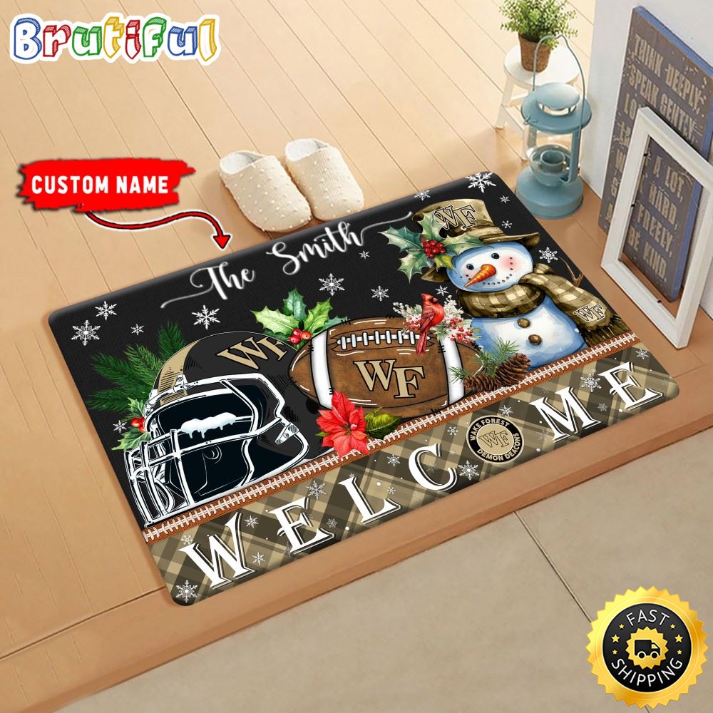 Sportswearmerch Wake Forest Demon Deacons NCAA Christmas Doormat For Fan